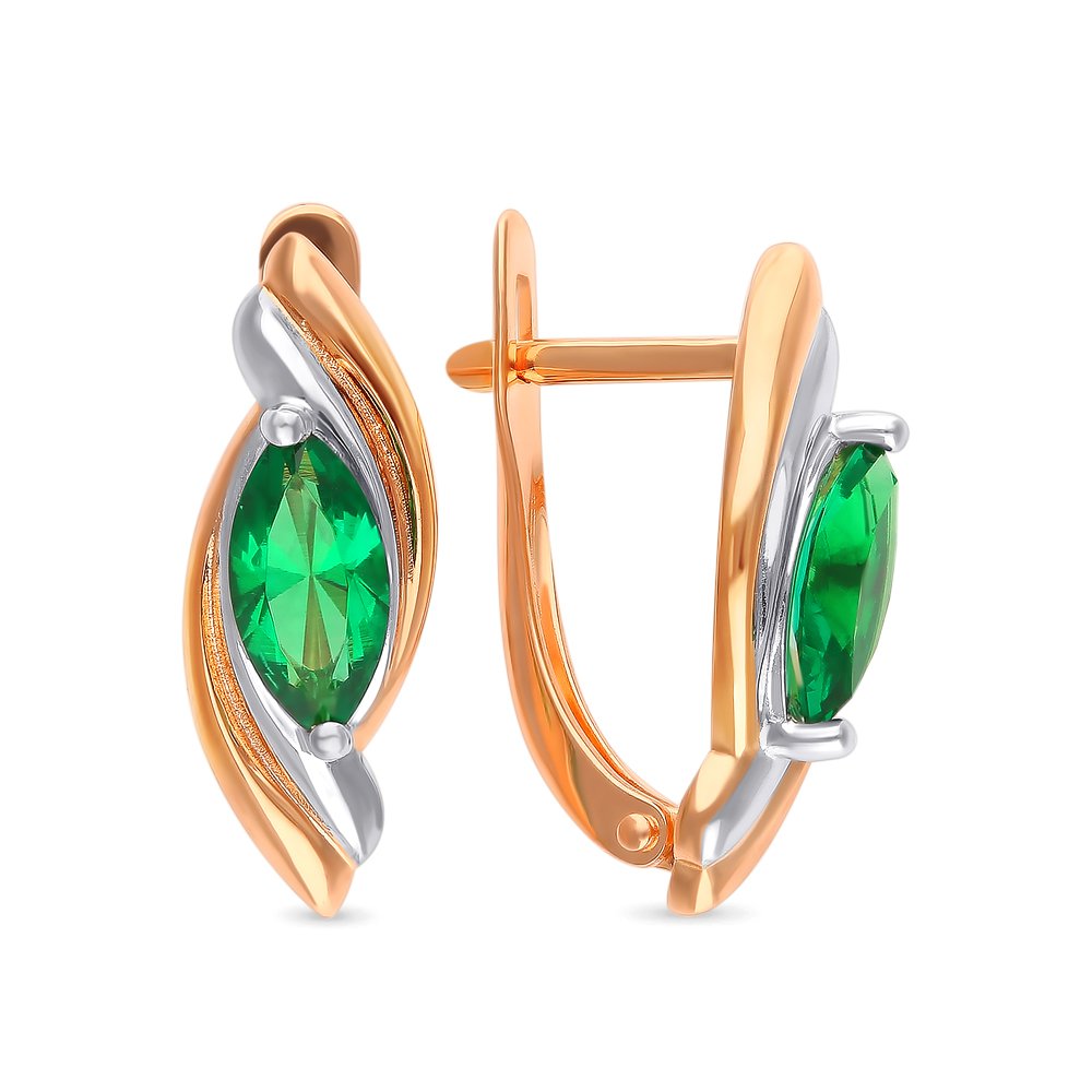 

Серьги из красного золота с изумрудом 585Gold 102006655, 102006655