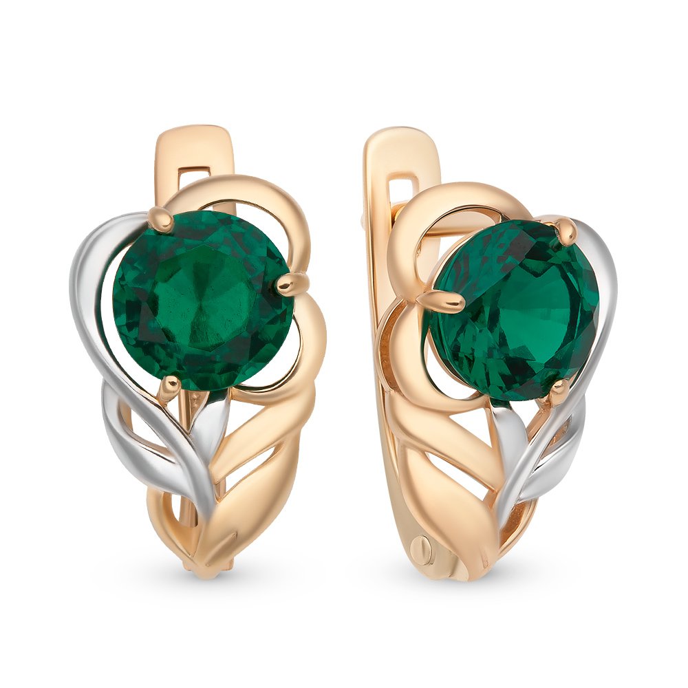 

Серьги из красного золота с изумрудом 585Gold 102006287, 102006287