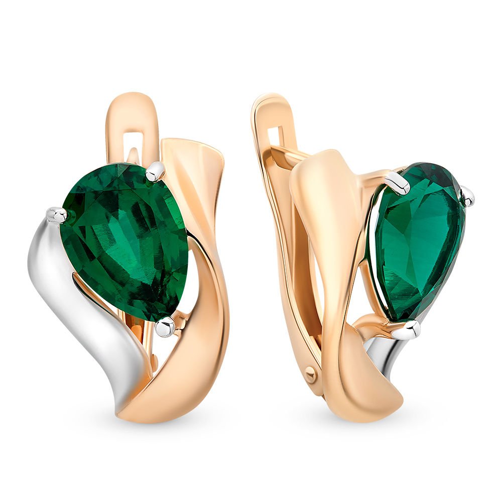 

Серьги из красного золота с изумрудом 585Gold 102004843, 102004843