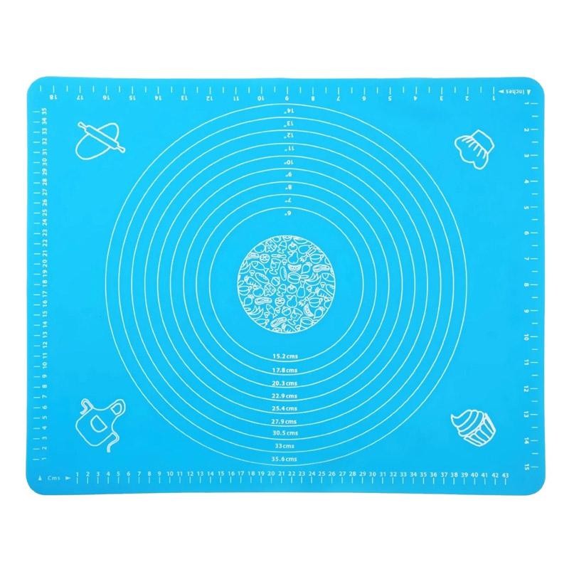 фото Силиконовый коврик для раскатывания теста, 70х50 см 13477 104564 голубой nobrand