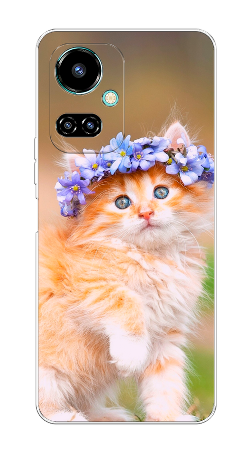 

Чехол Awog на Tecno Camon 19/19 Pro 4G "Рыжий кот в венке", Разноцветный, 302250-1