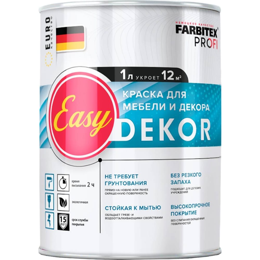 фото Farbitex краска акриловая для мебели и декора easydekor (1 л) profi 43 4300011680