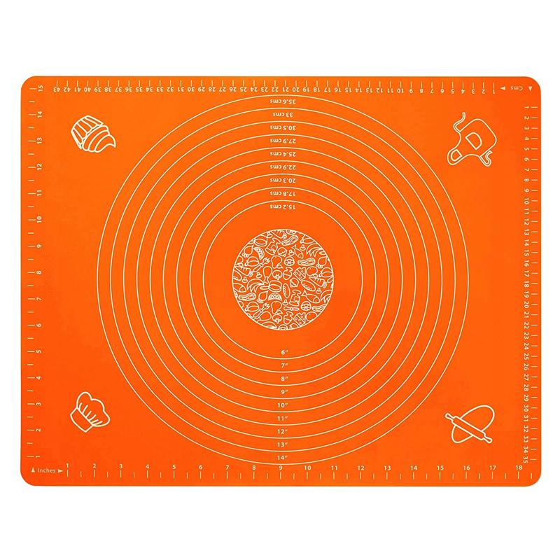 фото Силиконовый коврик для раскатывания теста, 50х40 см 8213 00104514 оранжевый nobrand