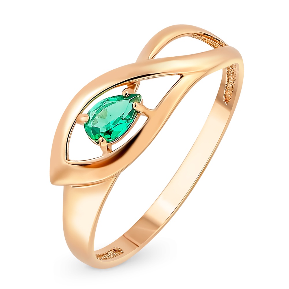 

Кольцо женское из красного золота с изумрудом 585Gold 101012074, р, 101012074