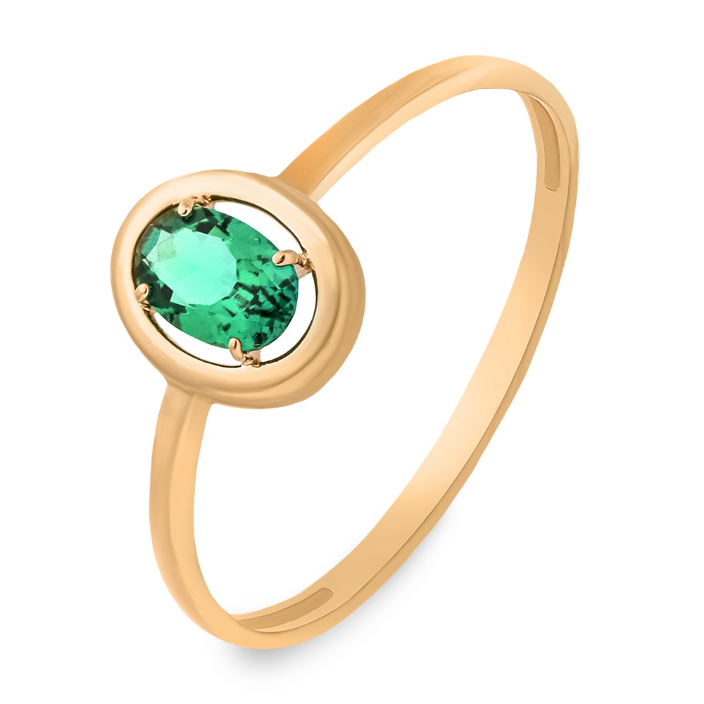 

Кольцо женское из красного золота с изумрудом 585Gold 101014179, р, 101014179
