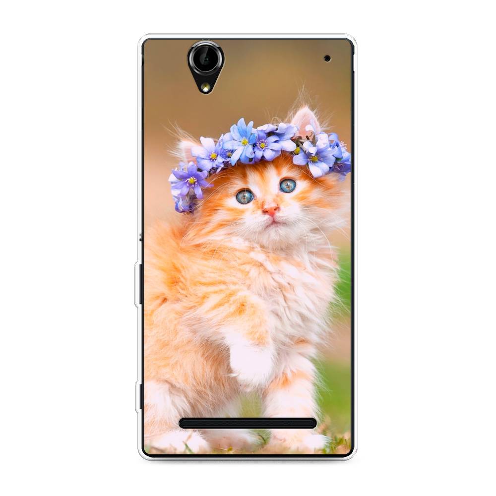 

Чехол Awog на Sony Xperia T2 Ultra "Рыжий кот в венке", Разноцветный, 50950-1
