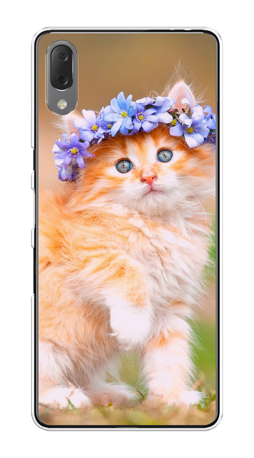 

Чехол Awog на Sony Xperia L3 "Рыжий кот в венке", Разноцветный, 54450-1
