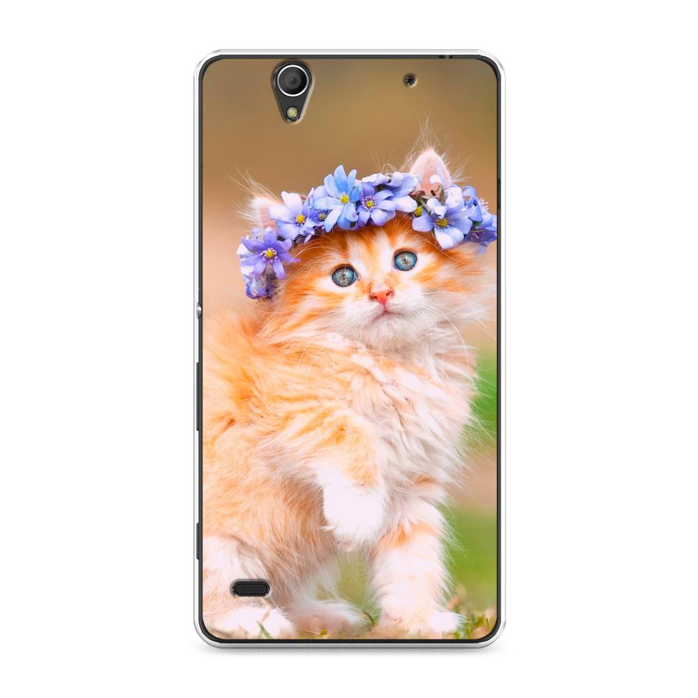 

Чехол Awog на Sony Xperia C4 "Рыжий кот в венке", Разноцветный, 52650-1