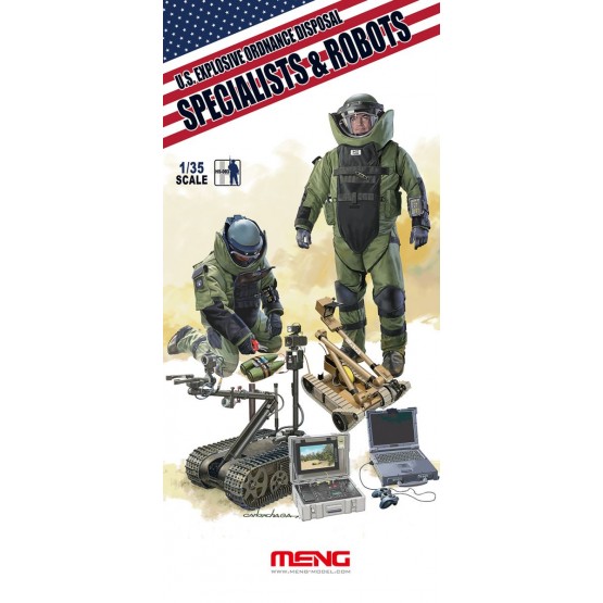 

Сборная модель Meng 1/35 U.S. EXPLOSIVE ORDANCE DISPOSAL SPECIALISTS & ROBOTS HS-003