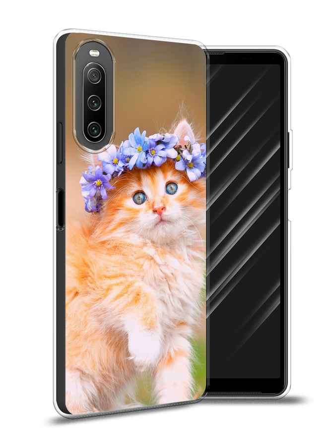 

Чехол Awog на Sony Xperia 10 IV "Рыжий кот в венке", Разноцветный, 55250-1