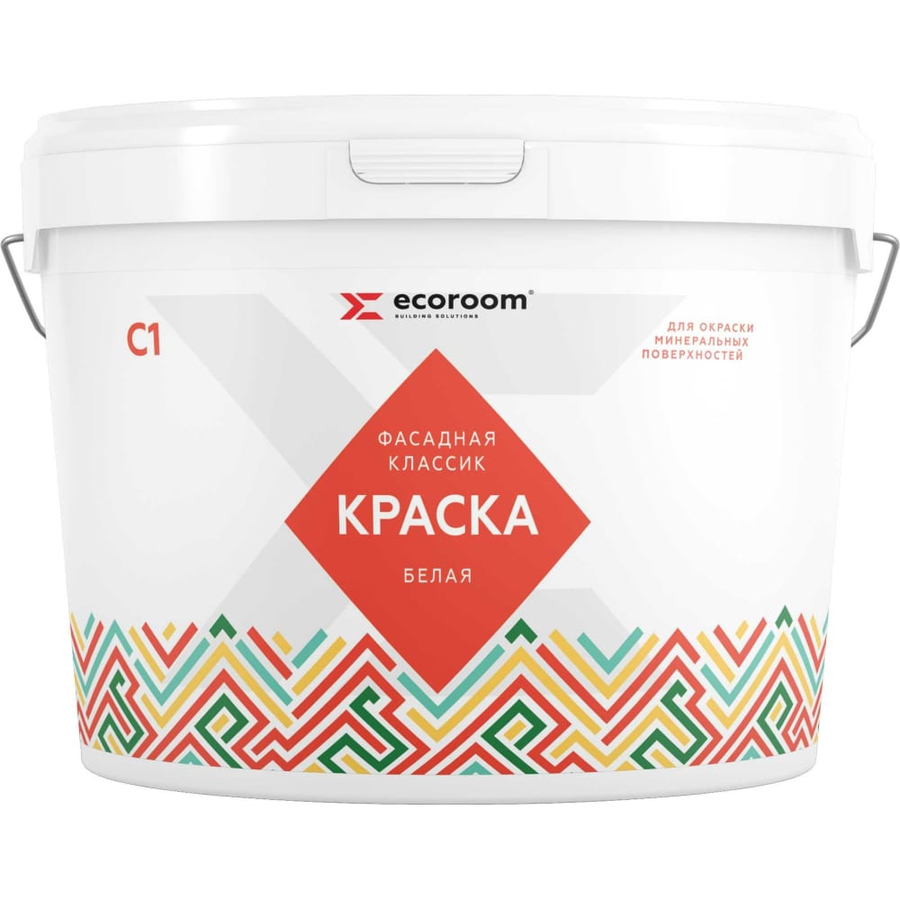 ECOROOM Краска фасадная , белый, 14 кг, E-Кр-72/14