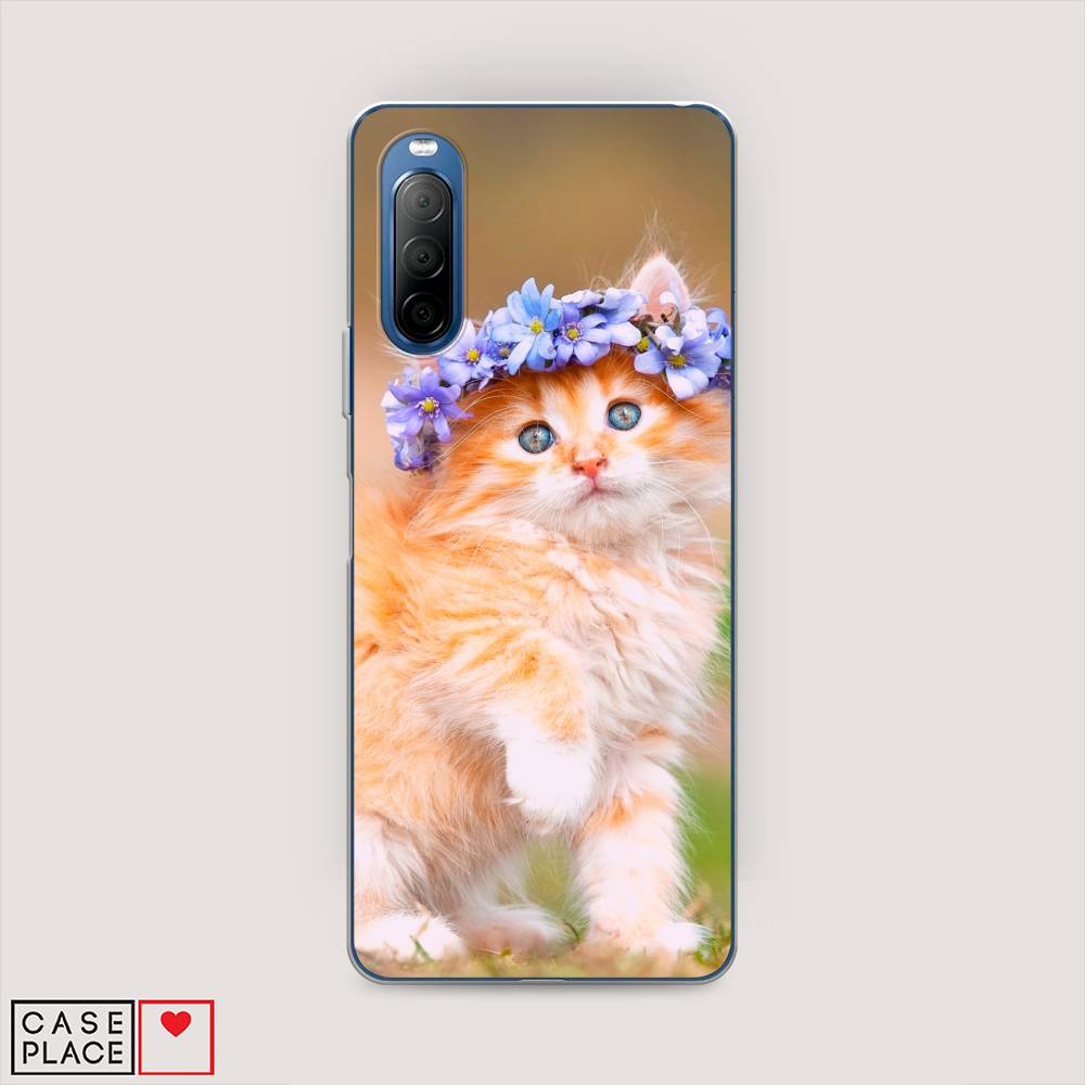 

Чехол Awog на Sony Xperia 10 II "Рыжий кот в венке", Разноцветный, 54650-1