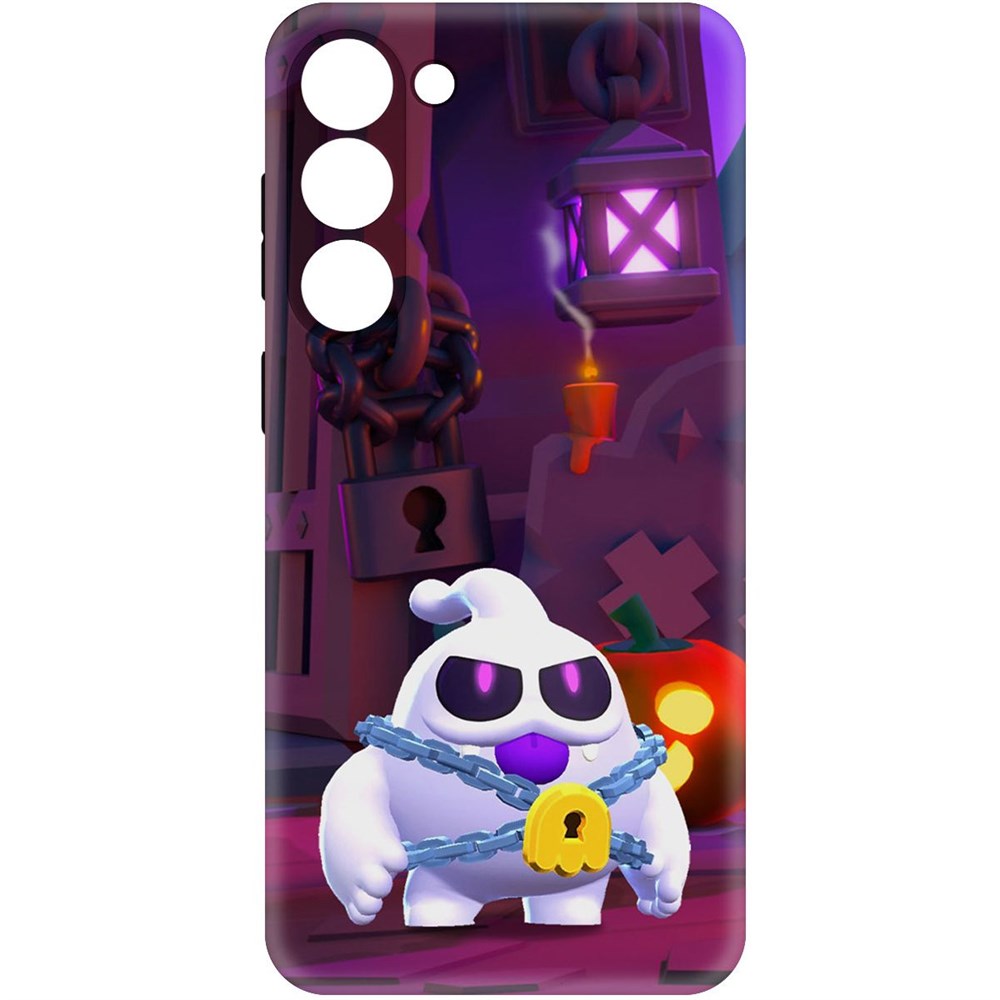 

Чехол-накладка Софт Brawl Stars - Призрак Скуик для Samsung Galaxy S23+, Черный