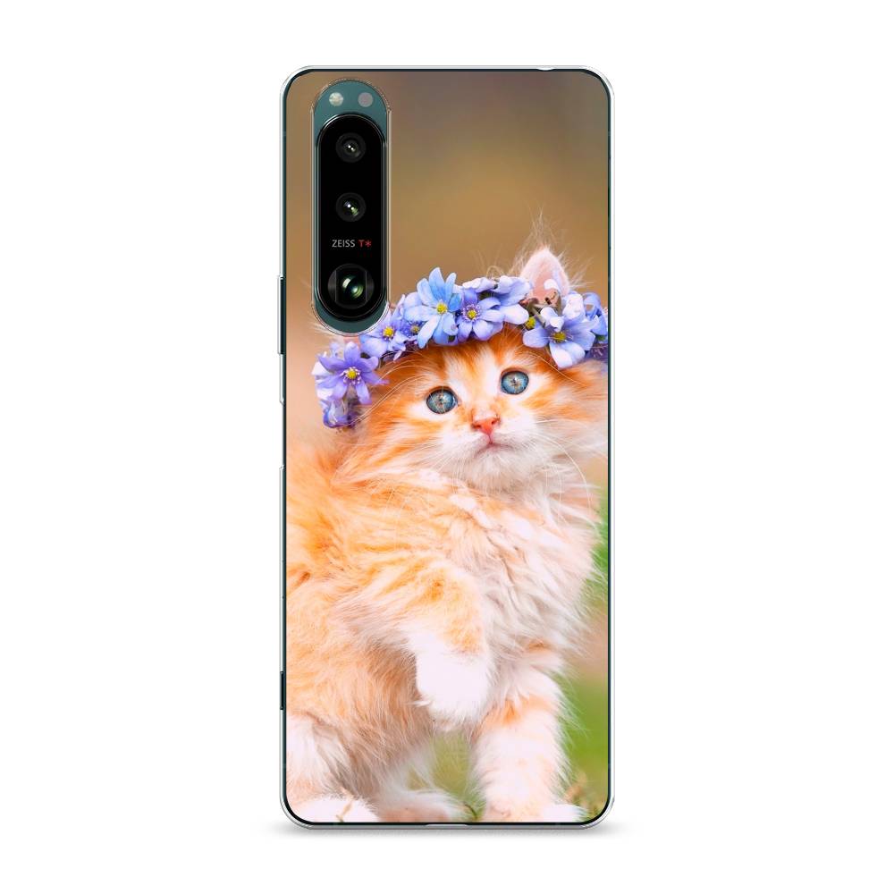

Чехол Awog на Sony Xperia 1 III "Рыжий кот в венке", Разноцветный, 54850-1