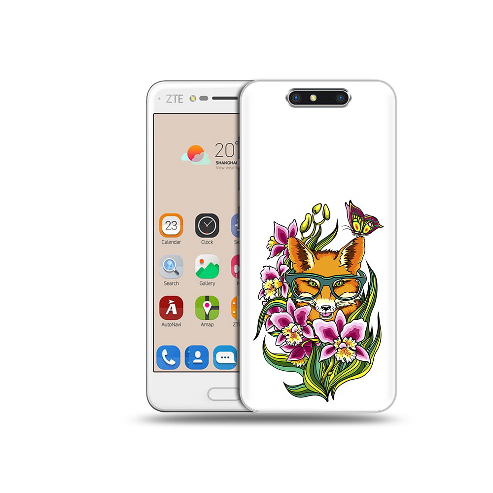 

Чехол MyPads Tocco для ZTE Blade V8 Лиса в цветах (PT100217.451.108), Прозрачный, Tocco
