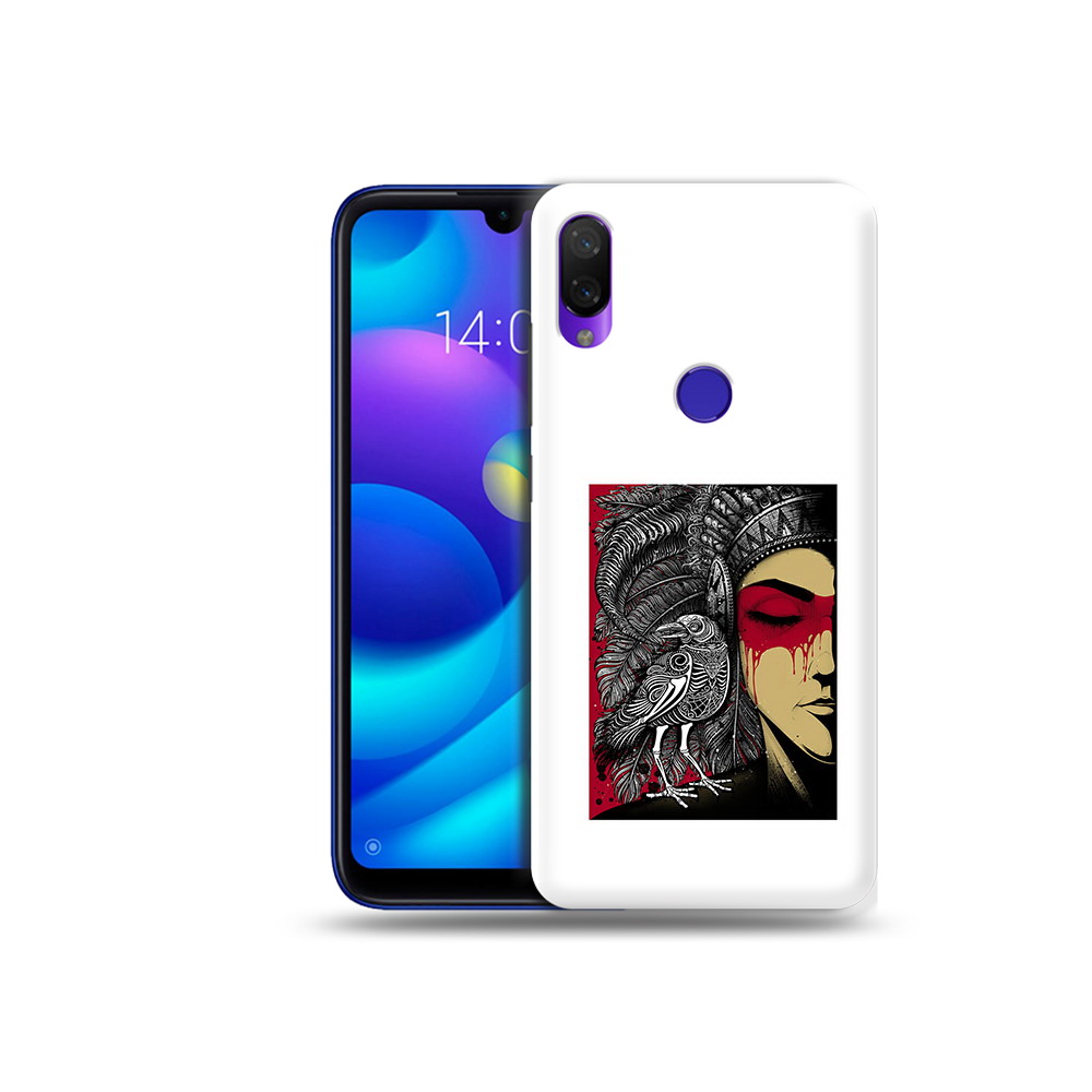 

Чехол MyPads Tocco для Xiaomi Mi Play девушка с вороном в абстракции (PT128724.322.311), Прозрачный, Tocco