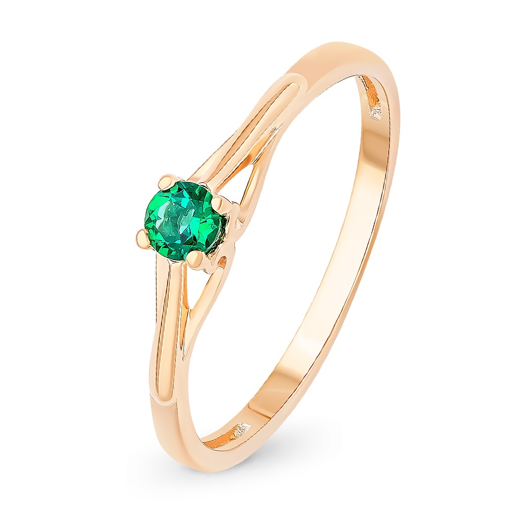 

Кольцо женское из красного золота с изумрудом 585Gold 101013791, р, 101013791