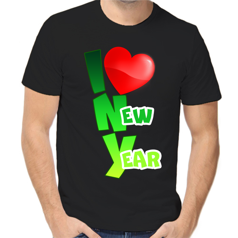 

Футболка мужская черная 56 р-р новогодняя i love new year, Черный, fm_i_love_new_year