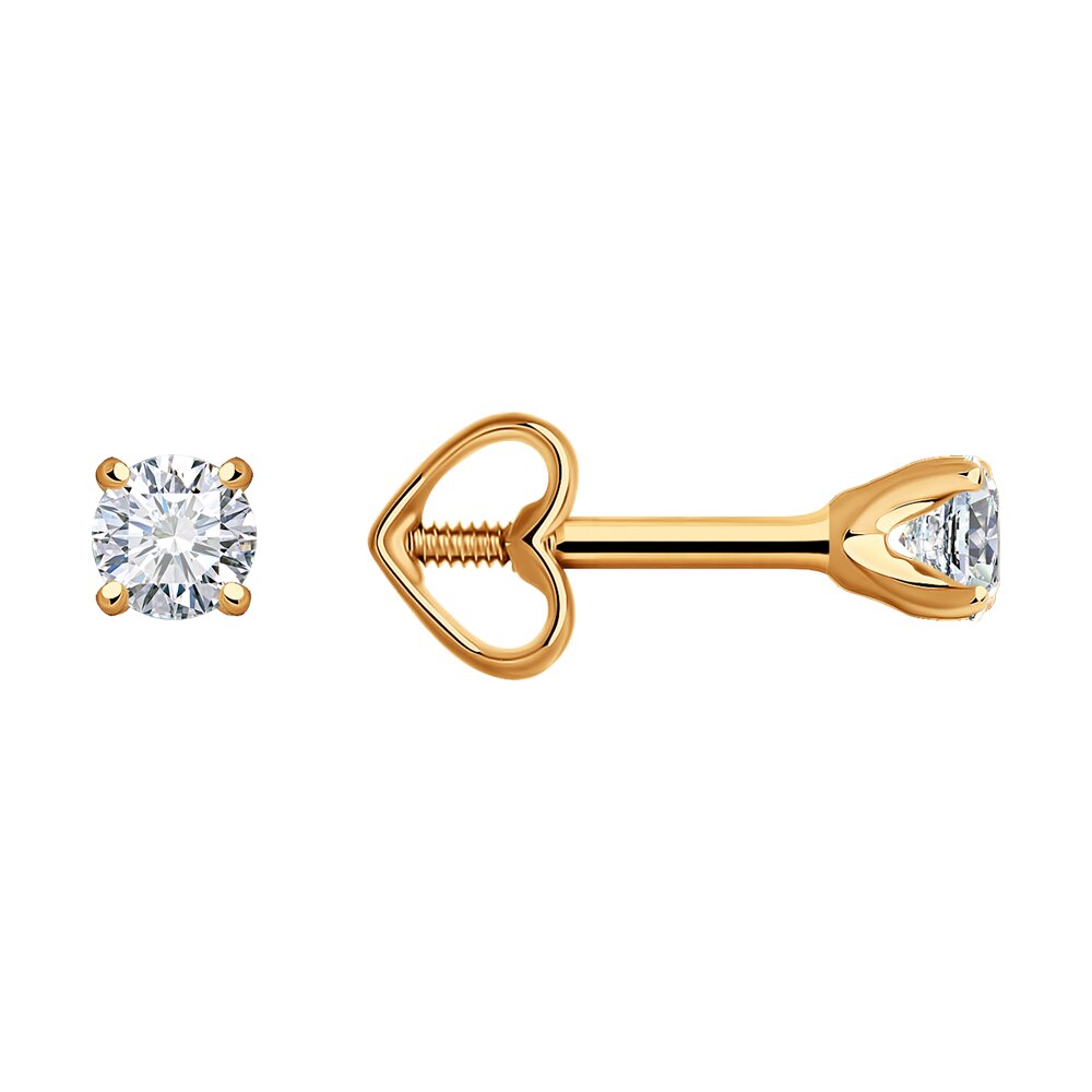 

Серьги пусеты из красного золота Diamant 51-222-01748-2, бриллиант, 51-222-01748-2