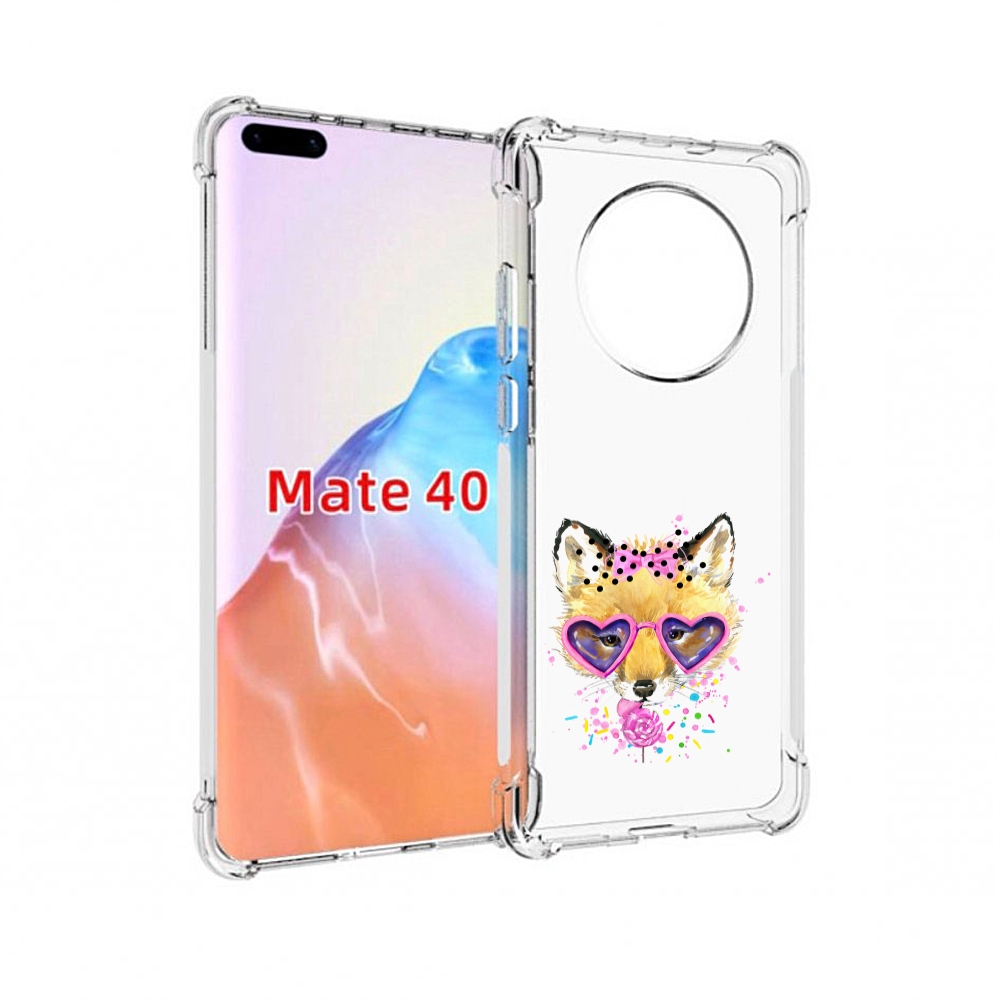 

Чехол MyPads Tocco для Huawei Mate 40 лисенок с бантиком, Прозрачный, Tocco