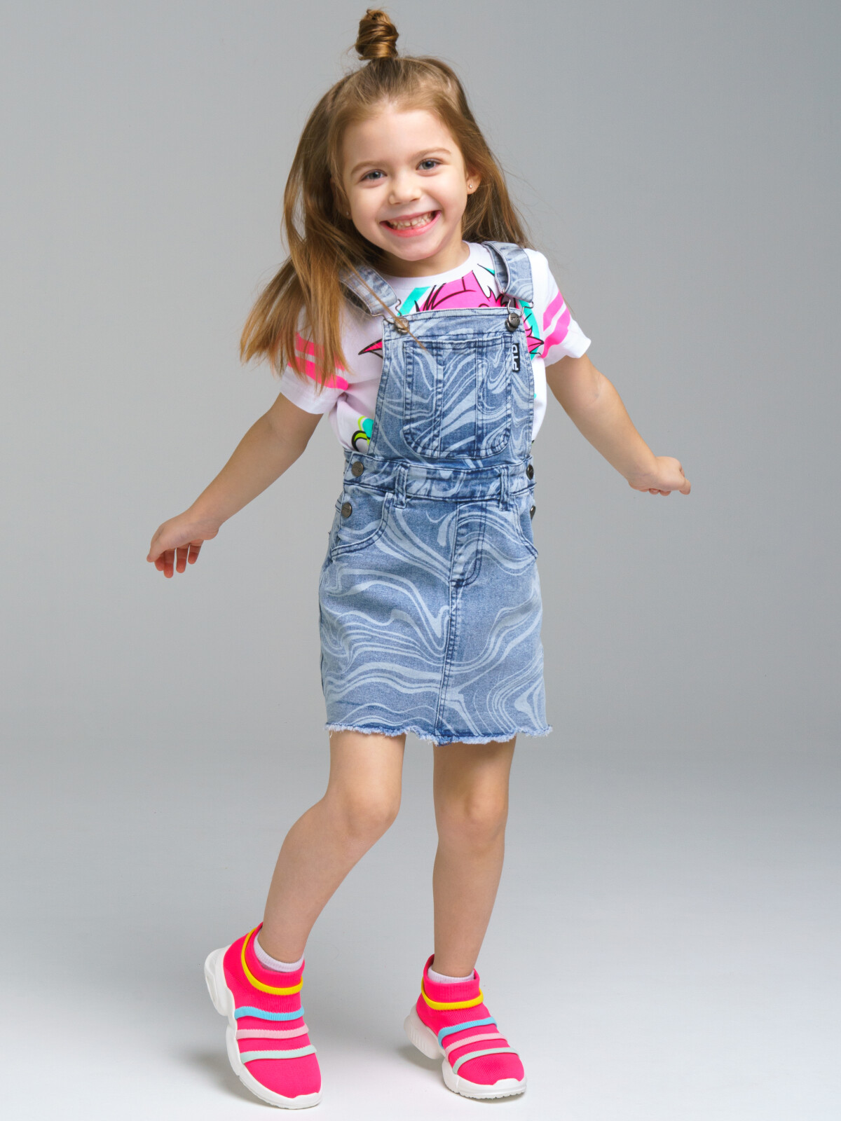 Платье детское PlayToday 12322022, цвет голубой, размер 104