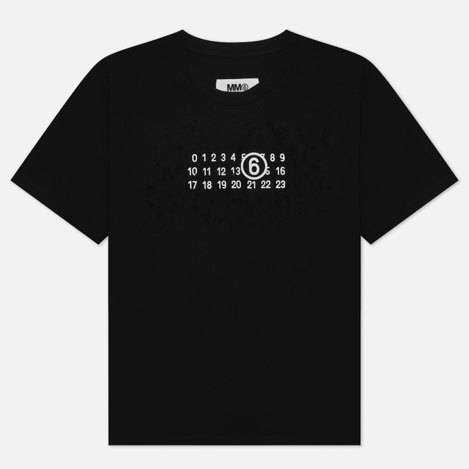 Женская футболка Maison Margiela MM6 Worn Numbers чёрный, Размер S
