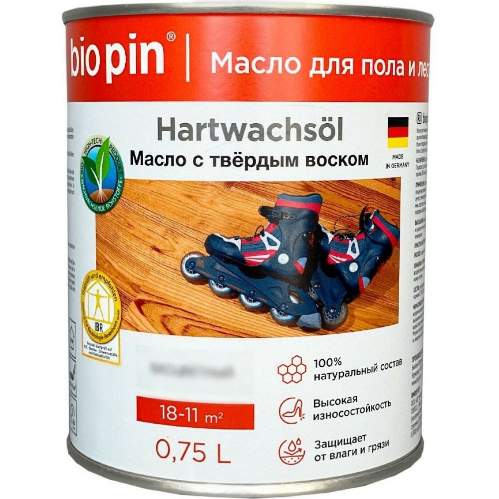 BIO PIN 1910 Масло с твердым воском Hartwachs?l, в цвете Прозрачный коричневый(2017). 0.75