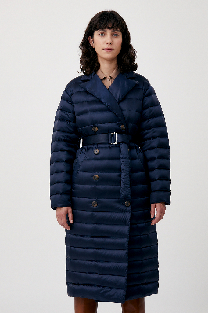 

Пуховик-пальто женский Finn Flare FAB11063 синий 2XL, FAB11063