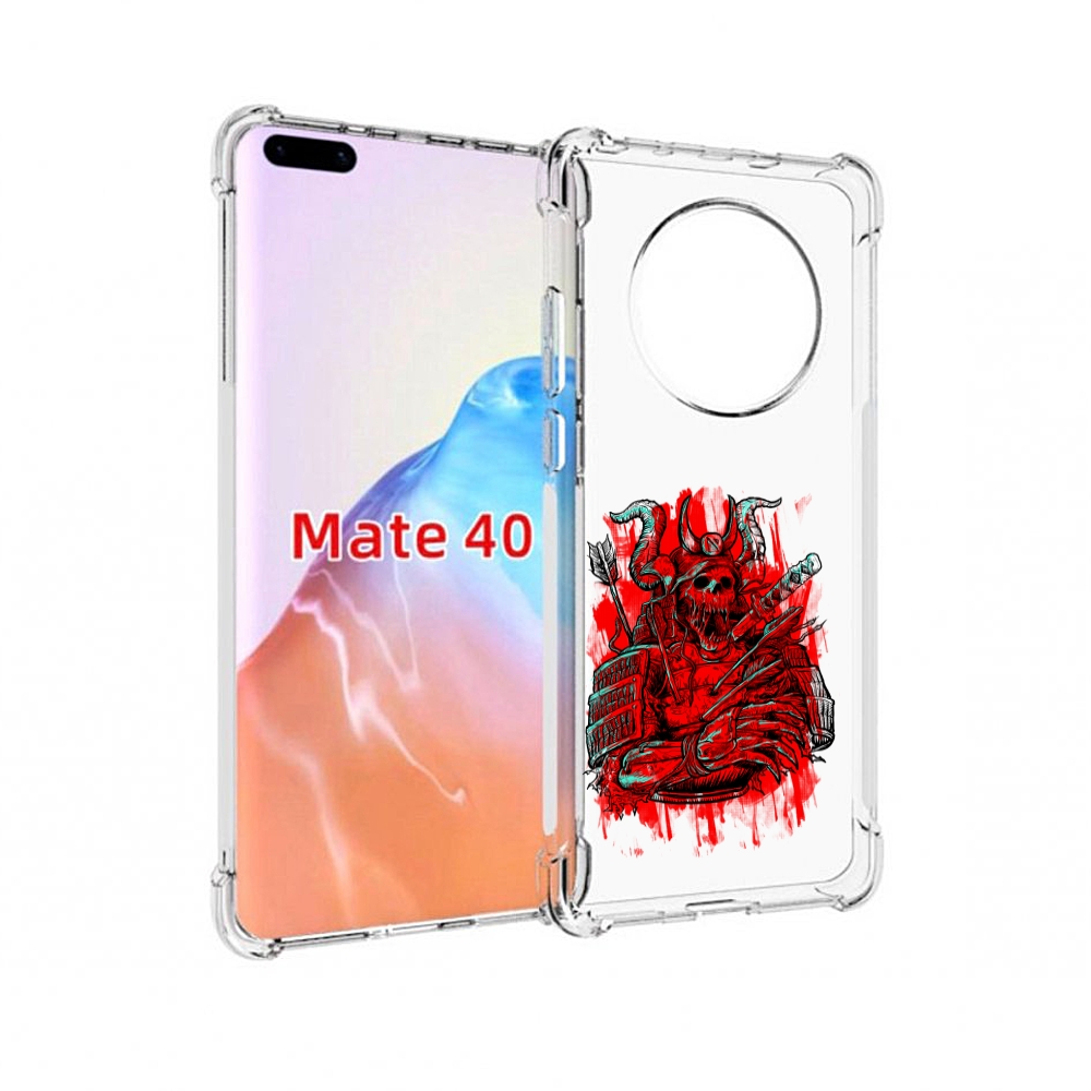 

Чехол MyPads Tocco для Huawei Mate 40 красный скелет воин, Прозрачный, Tocco