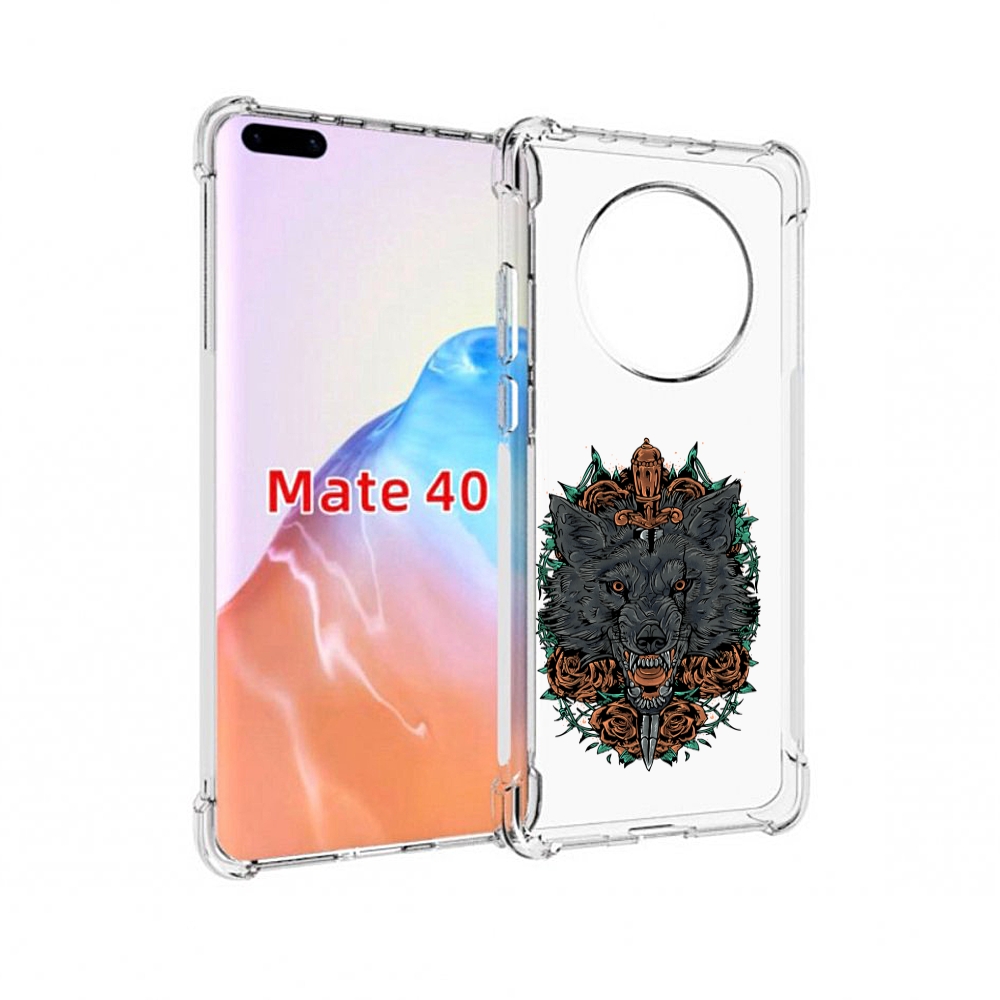 

Чехол MyPads Tocco для Huawei Mate 40 красивый злой волк, Прозрачный, Tocco
