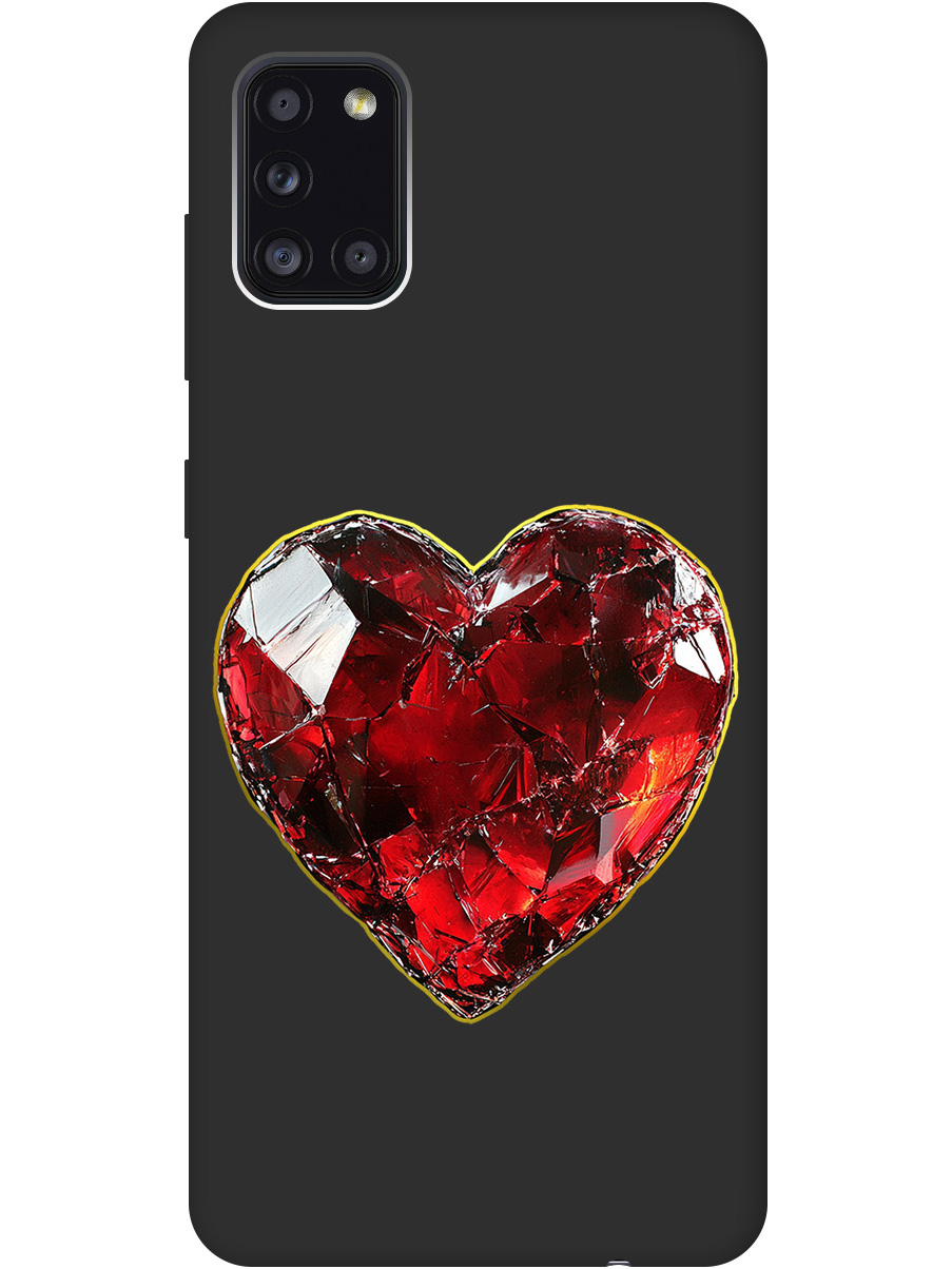 

Силиконовый чехол на Samsung Galaxy A31 с принтом "Сломленное сердце" матовый черный, Черный;золотистый;красный, 722871991