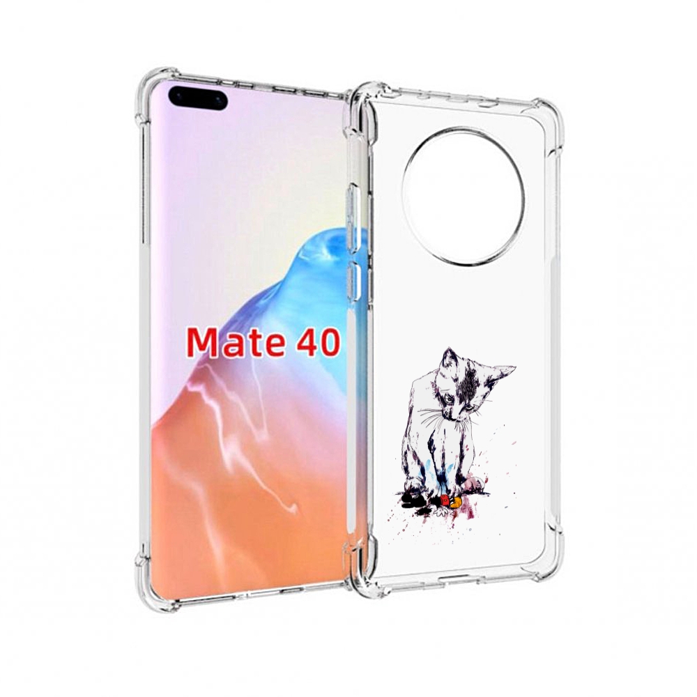 

Чехол MyPads Tocco для Huawei Mate 40 кот и микки, Прозрачный, Tocco