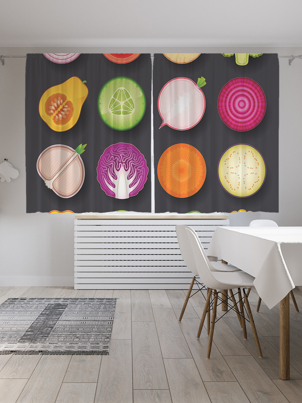 

Шторы JoyArty с фотопечатью "Изобилие с огорода" из сатена, 290х180 см, Изобилие с огорода