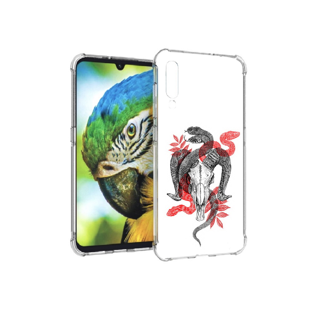 

Чехол MyPads Tocco для Xiaomi Mi 9 змея в черепе рисунок (PT126035.255.365), Прозрачный, Tocco