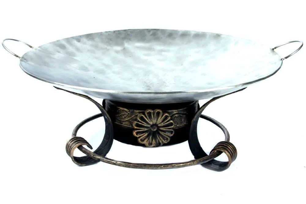 

Сковорода Садж из нержавеющей стали 35 см с подставкой Классика, Серый