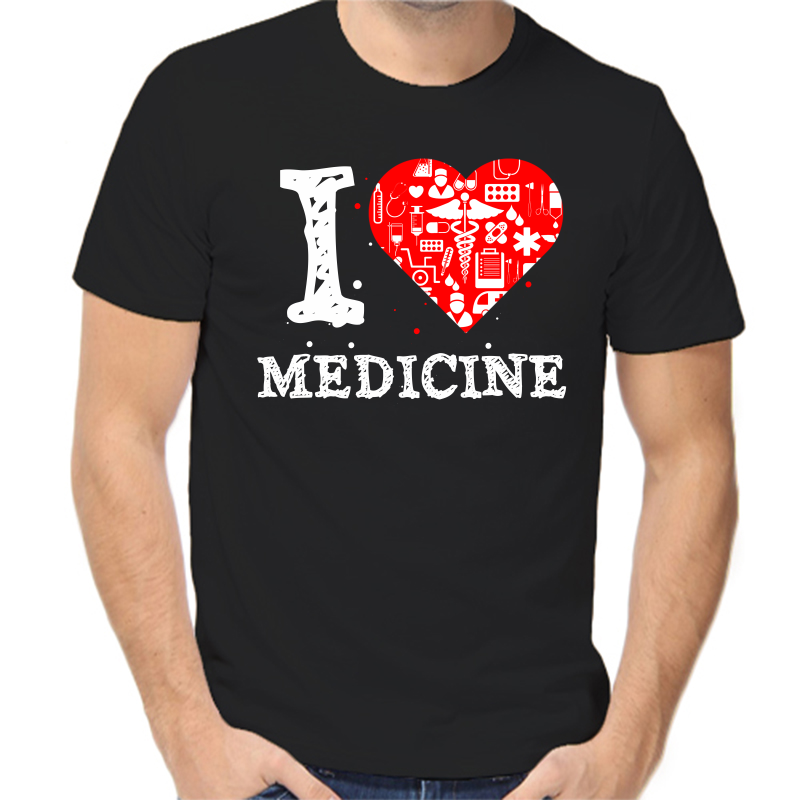 

Футболка мужская черная 58 р-р i love medicine, Черный, fm_i_love_medicine