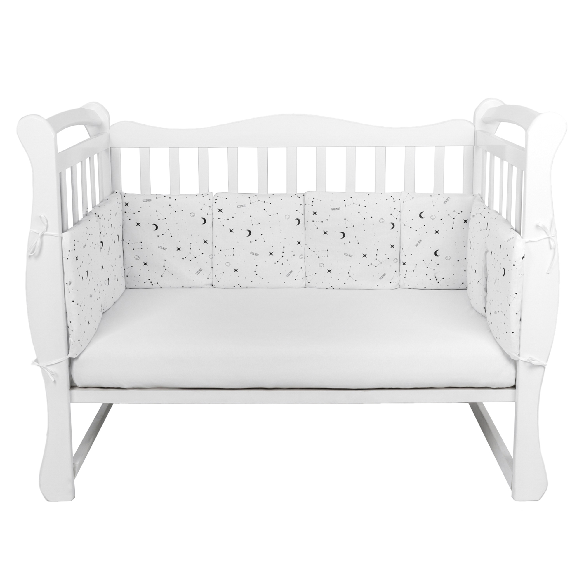 

Бортик в кроватку AmaroBaby 12 предметов Stars белый, AMARO-3112
