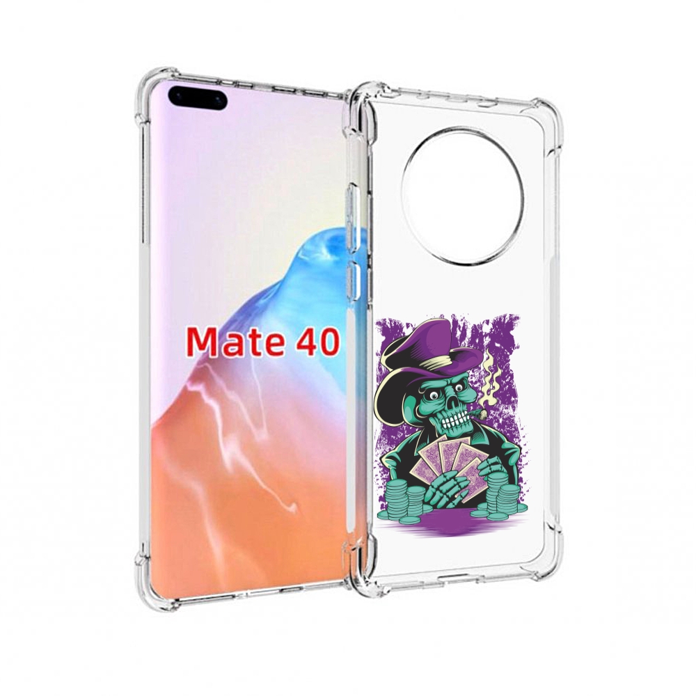 

Чехол MyPads Tocco для Huawei Mate 40 зеленый череп с картами, Прозрачный, Tocco
