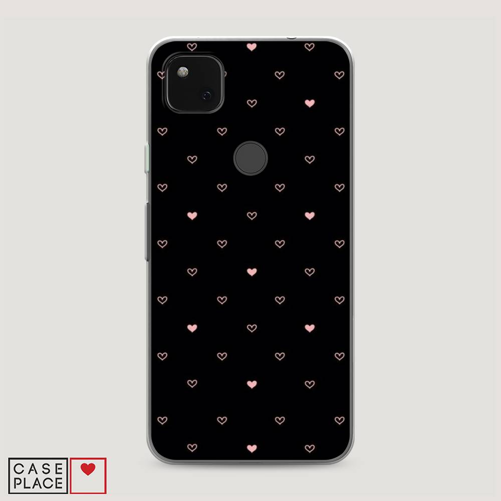 

Чехол Awog на Google Pixel 4A "Черный фон и сердечки", Разноцветный, 270650-3