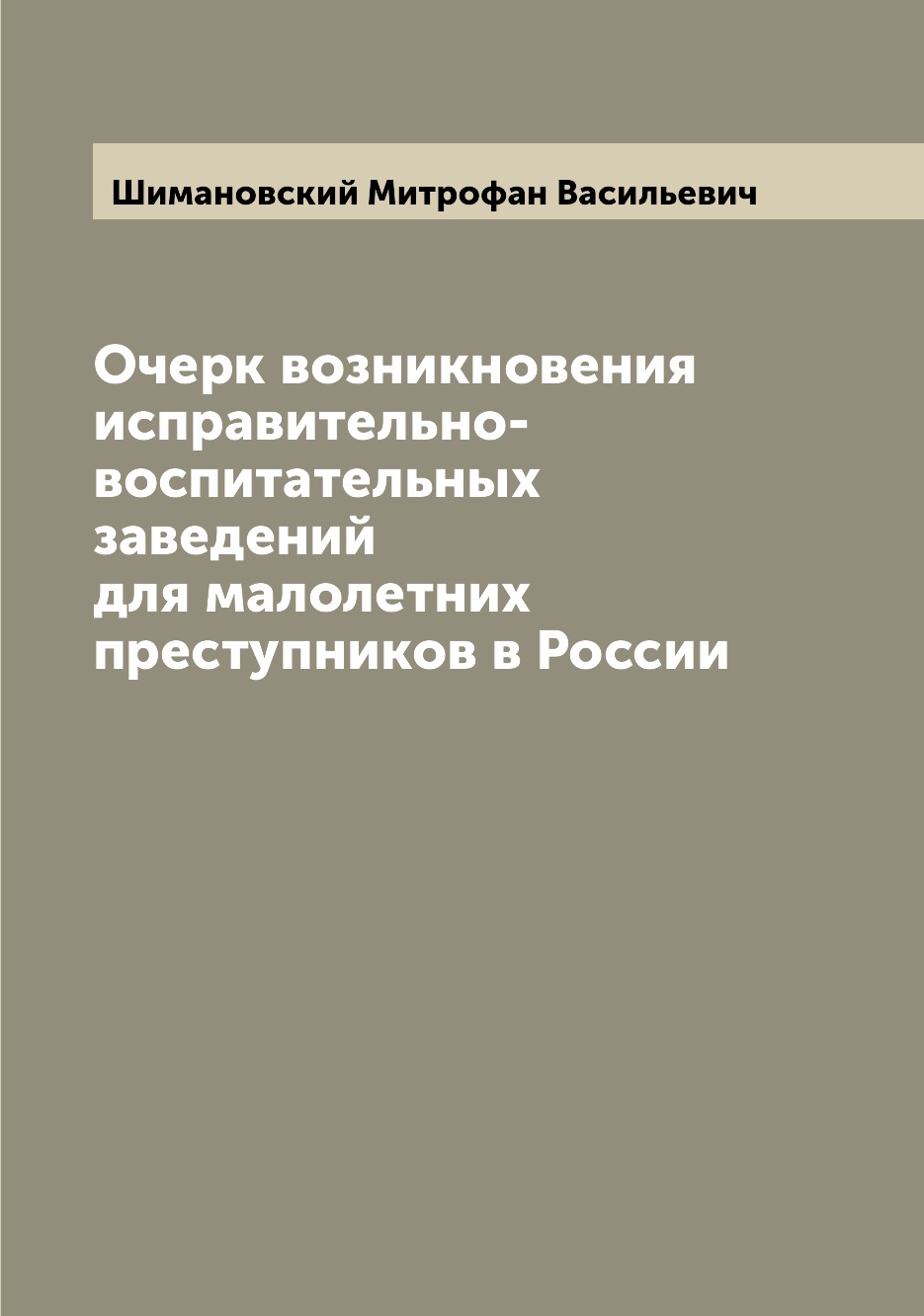 

Очерк возникновения исправительно-воспитательных заведений для малолетних преступ...