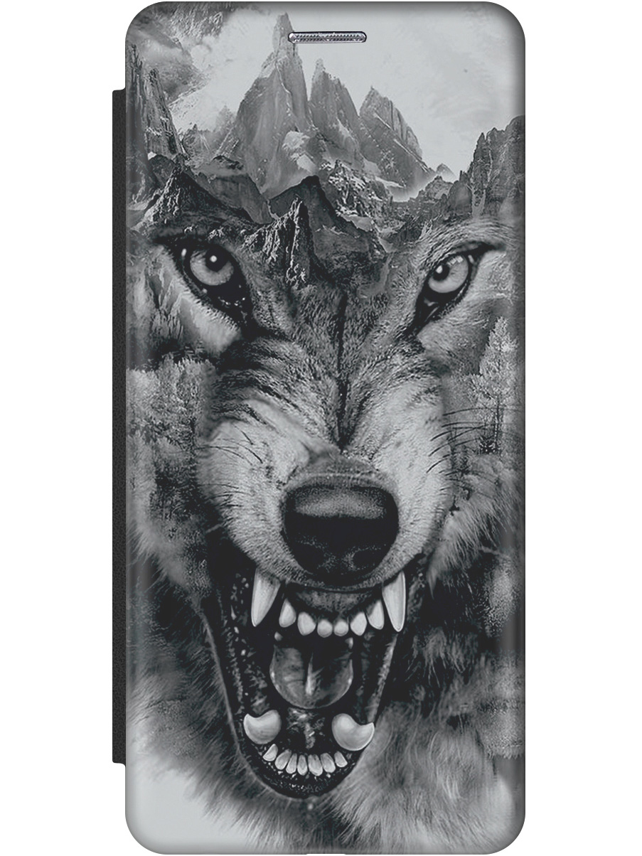

Чехол-книжка на Apple iPhone 11 с принтом "Волк в горах" черный, Черный;серый, 721799513