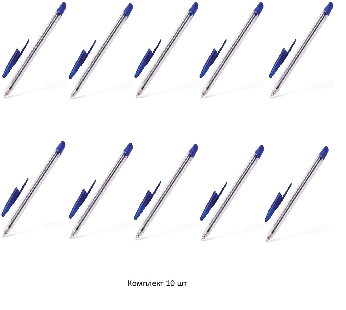 Ручка шариковая Стамм 141803-ФАС-xD4 маслянные, синие, 10 шт 600021980832