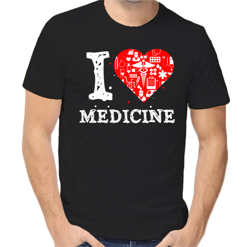 

Футболка мужская черная 48 р-р i love medicine, Черный, fm_i_love_medicine