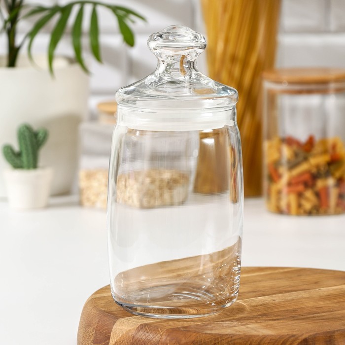 

Банка для сыпучих с крышкой Cesni, 1,1 л (6 шт), Прозрачный