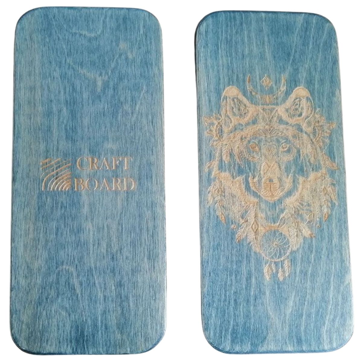 

Доска Садху для начинающих с гравировкой Волк, Craft Board, 12 мм, Голубой, Волк