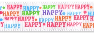 

Лента Gamma 12 мм 228 +/- 05 м с рисунком "Happy" цвет белый (W4-001)