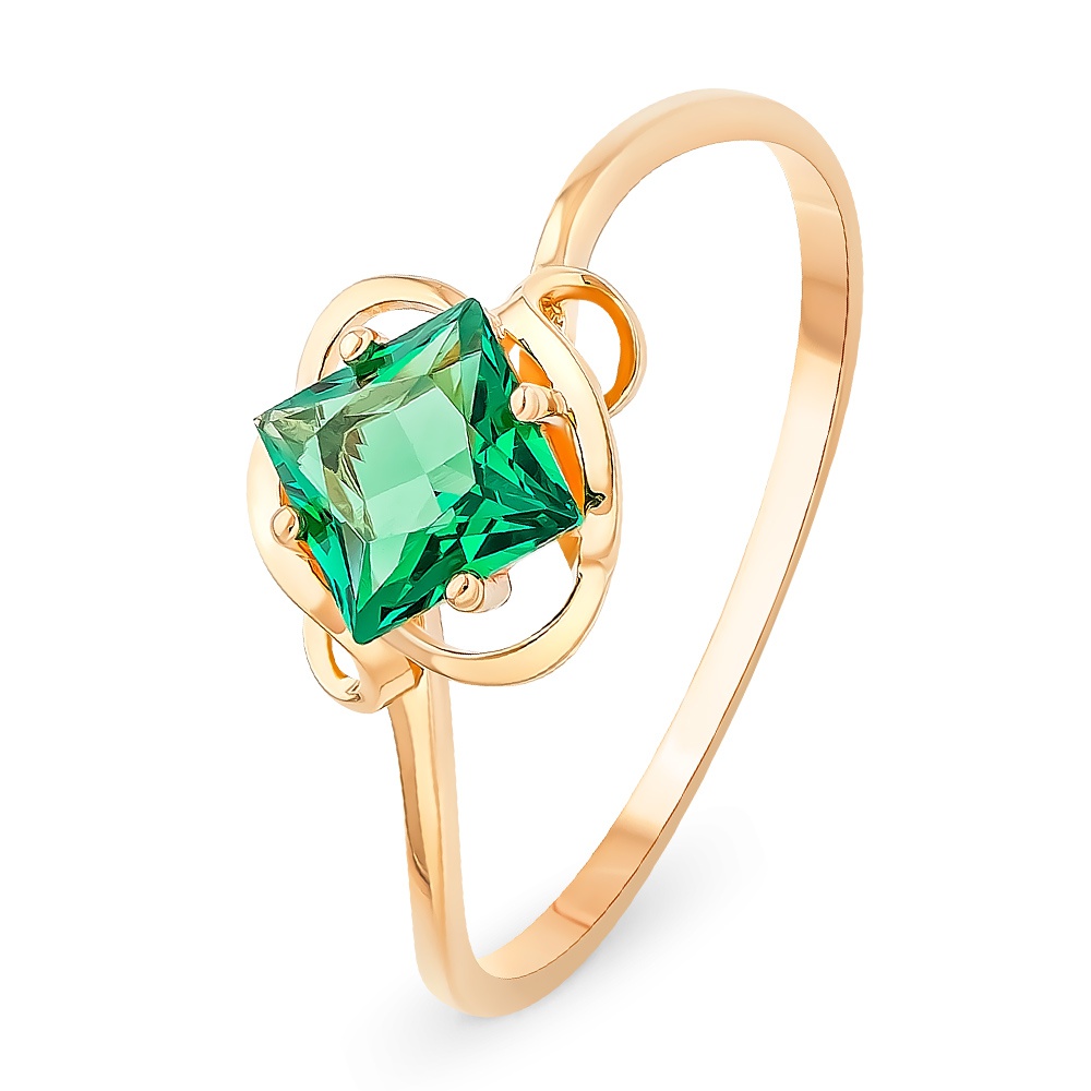 

Кольцо женское из красного золота с изумрудом 585Gold 101013740, р, 101013740