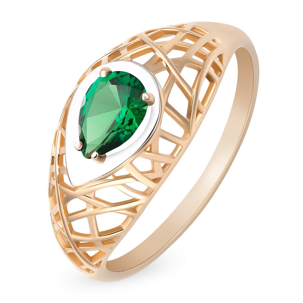 

Кольцо женское из красного золота с изумрудом 585Gold 101012704, р. 18,5, 101012704
