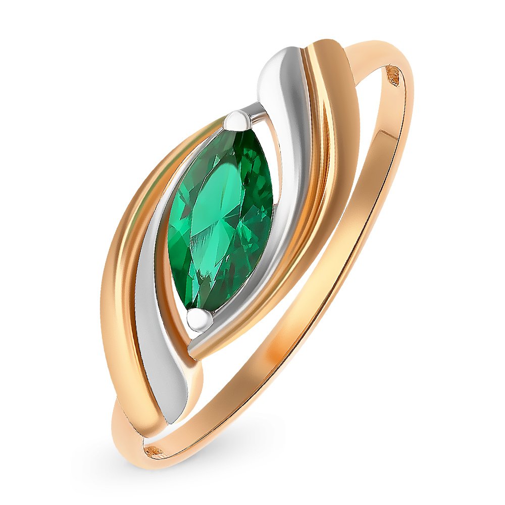 

Кольцо женское из красного золота с изумрудом 585Gold 101012492, р, 101012492