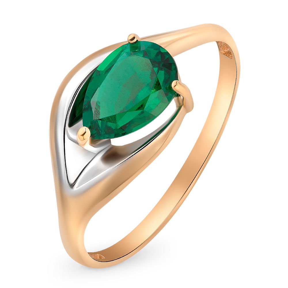 

Кольцо женское из красного золота с изумрудом 585Gold 101009623, р, 101009623